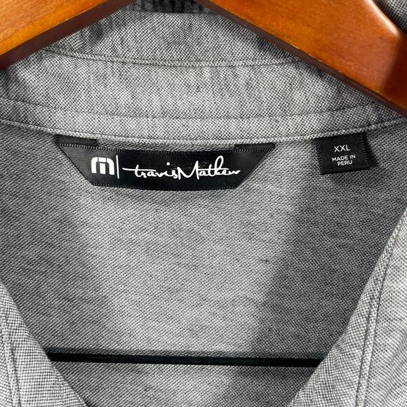 Travis Mathew Polo Shirt Men's XXL Gray Short Sleeve Golf Casual Stretch Active - Picture 5 of 11
